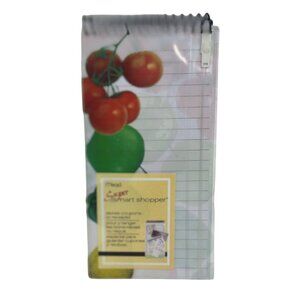 NEW NOS Mead Super Smart‎ Shopper Magnetic Grocery List Pad Coupon Pouch Tomato